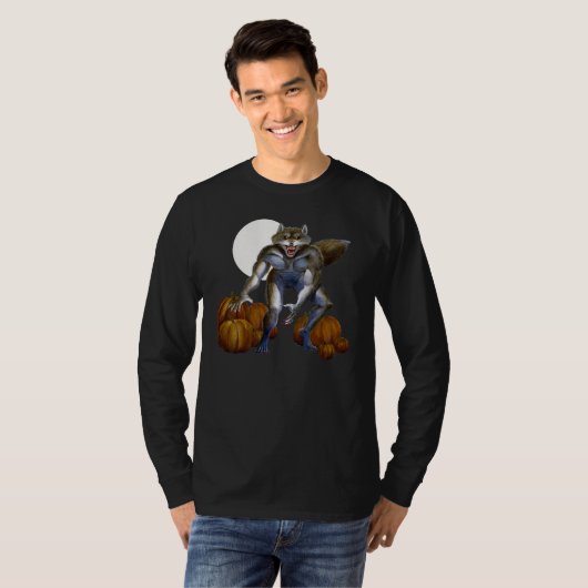Werewolf in Pumpkin Patch T-shirt (Voorkant volledig)