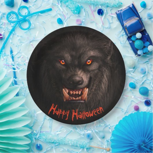 Werewolf (Lycanthropy) Halloween Papieren Bordje (Feest)