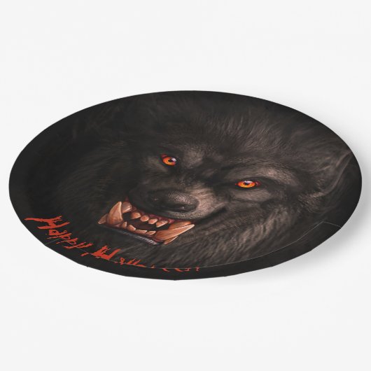 Werewolf (Lycanthropy) Halloween Papieren Bordje (Gekanteld)