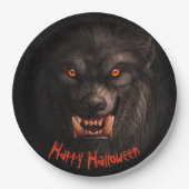 Werewolf (Lycanthropy) Halloween Papieren Bordje (Voorkant)