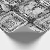 Werewolf Manuscript Wrapping Paper zwart-wit Cadeaupapier (Hoek)