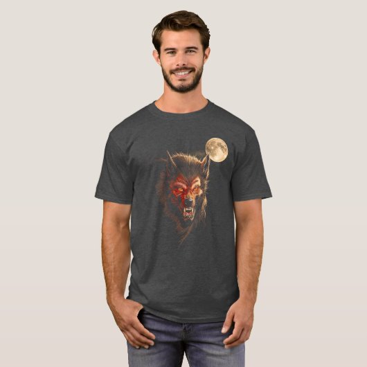 Werewolf Moon Horror Howl Wolf Halloween Creature  T-shirt (Voorkant volledig)
