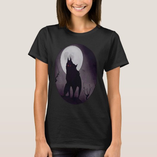 Werewolf Moon Night Horror Full Moon Scary Women M T-shirt (Voorkant)