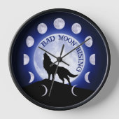Werewolf Moon Phase Bad Moon Clock (Voorkant)