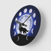 Werewolf Moon Phase Bad Moon Clock Ronde Klok (Hoek)