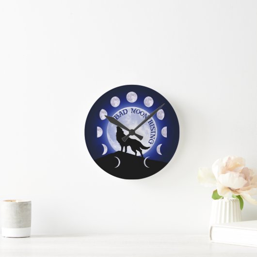 Werewolf Moon Phase Bad Moon Clock Ronde Klok (Huis)
