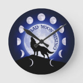 Werewolf Moon Phase Bad Moon Clock Ronde Klok (Voorkant)