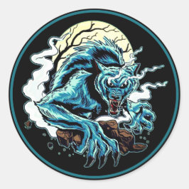 Werewolf Moon Ronde Sticker