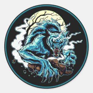 Werewolf Moon Ronde Sticker