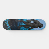 Werewolf op blauw dd-merk persoonlijk skateboard (Horizontaal)