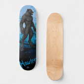 Werewolf op blauw dd-merk persoonlijk skateboard (Voorkant)