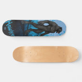 Werewolf op blauw dd-merk persoonlijk skateboard (Horizontaal)