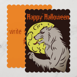 Werewolf op volle maan kaart