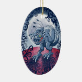 Werewolf Scratching Spooky Fleas Keramisch Ornament (Rechts)