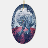 Werewolf Scratching Spooky Fleas Keramisch Ornament (Links)