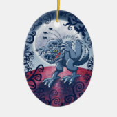 Werewolf Scratching Spooky Fleas Keramisch Ornament (Voorkant)