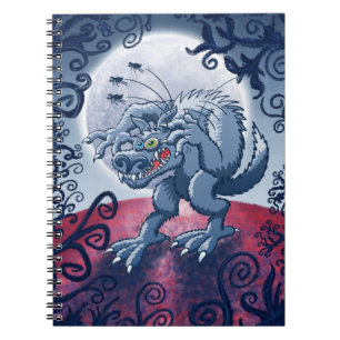 Werewolf Scratching Spooky Fleas Notitieboek