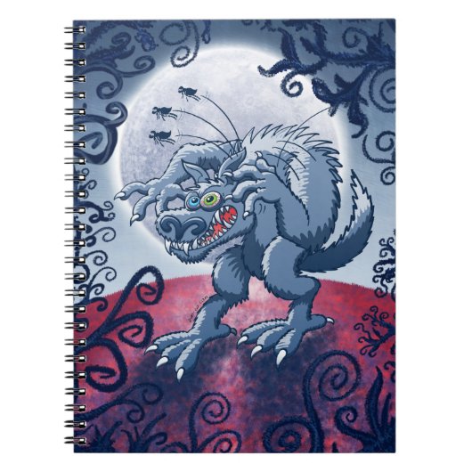 Werewolf Scratching Spooky Fleas Notitieboek (Voorkant)