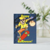 Werewolf Skateboarder Halloween Briefkaart (Staand voorkant)