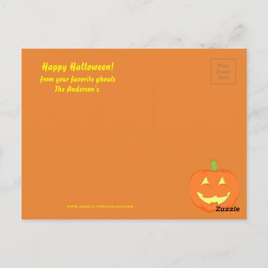 Werewolf Skateboarder Halloween Briefkaart (Achterkant)