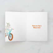 Werewolf Skeleton on a BMX Bike Boys Birthday Kaart (Binnen)