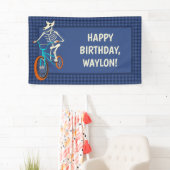 Werewolf Skeleton on a BMX Bike Boys Birthday Spandoek (Insitu)