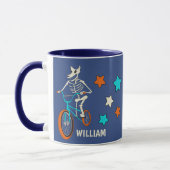 Werewolf Skeleton on a BMX Bike Personalized Mok (Links)