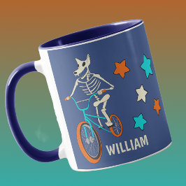 Werewolf Skeleton on a BMX Bike Personalized Mok
