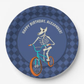 Werewolf Skeleton on a BMX Bike Personalized Papieren Bordje (Voorkant)