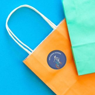 Werewolf Skeleton on a BMX Bike Personalized Ronde Sticker