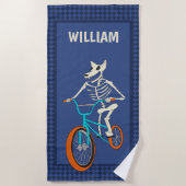 Werewolf Skeleton on a BMX Bike Personalized Strandlaken (Voorkant)