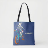Werewolf Skeleton Riding a BMX Bike Personalized Tote Bag (Voorkant)