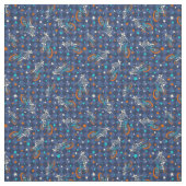 Werewolf Skeletons and BMX Bikes Patterned Stof (Swatch)