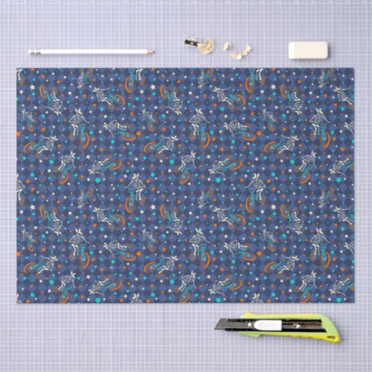 Werewolf Skeletons and BMX Bikes Patterned Tissuepapier (Craft)