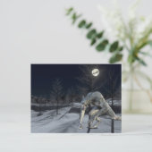 Werewolf Sneeuw Winter Schrik Halloween Briefkaart (Staand voorkant)