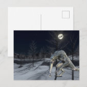 Werewolf Sneeuw Winter Schrik Halloween Briefkaart (Voorkant / Achterkant)