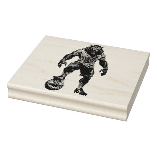 Werewolf Soccer Player Halloween Horror Art Rubberstempel (Stempel)