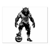 Werewolf Soccer Player Halloween Horror Art Rubberstempel (Afrduk)