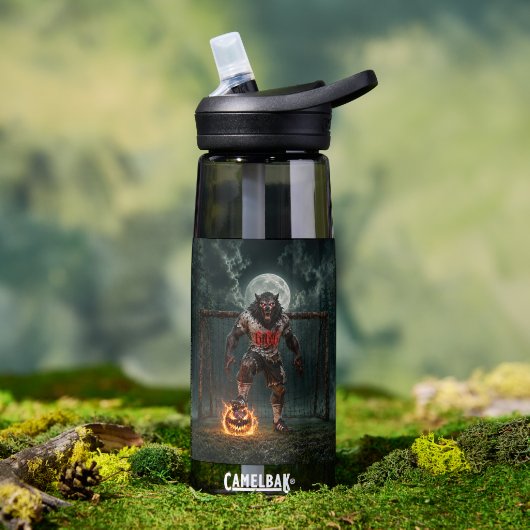 Werewolf Soccer Player Halloween Horror Art Waterfles (Buiten)