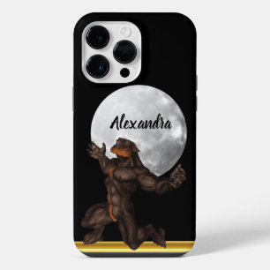 Werewolf staat voor de maan iPhone 14 pro max hoesje