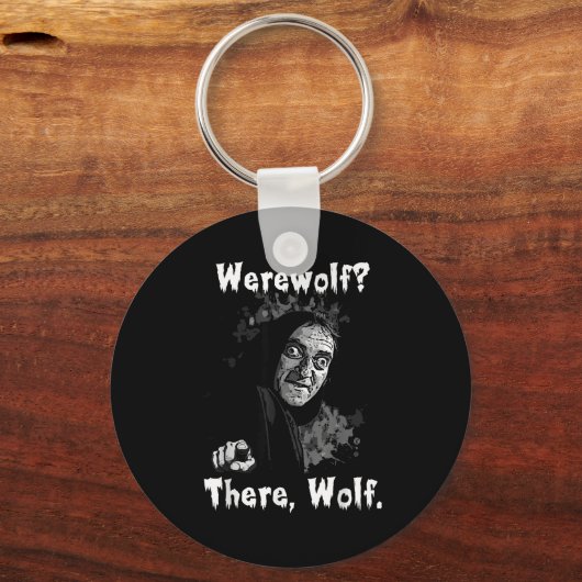 Werewolf_ There, Wolf. Funny Abby Normal Retro Com Sleutelhanger (Voorkant)