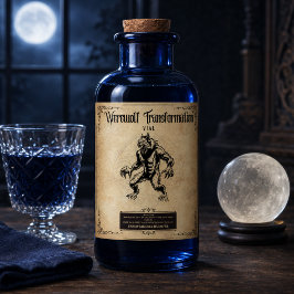 Werewolf-transformatie-elixir: omarm het beest  wijn etiket