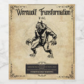 Werewolf-transformatie-elixir: omarm het beest wijn etiket (Enkel label)