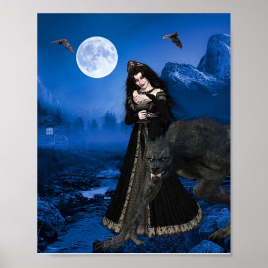 Werewolf Vampire Enchantress Halloween Poster (Voorkant)
