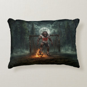 Werewolf-voetbalspeler Halloween-horror kunst Accent Kussen
