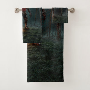 Werewolf-voetbalspeler Halloween-horror kunst Bad Handdoek
