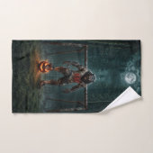 Werewolf-voetbalspeler Halloween-horror kunst Bad Handdoek (Handdoek)