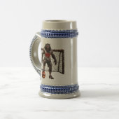Werewolf-voetbalspeler Halloween-horror kunst Bierpul (Voorkant links)