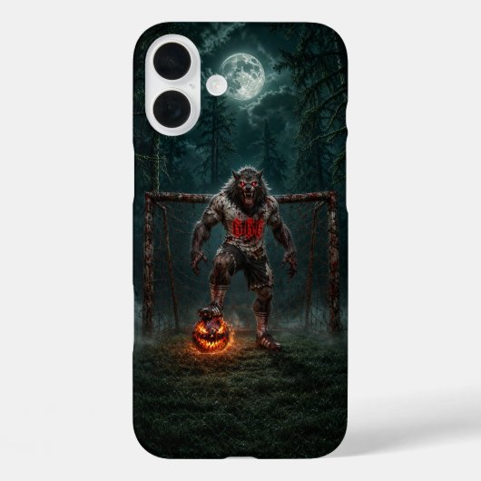 Werewolf-voetbalspeler Halloween-horror kunst Case-Mate iPhone Case (Achterkant)
