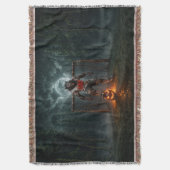Werewolf-voetbalspeler Halloween-horror kunst Deken (Voorkant Verticaal)